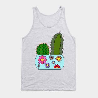 Cute Cactus Design #116: Cacti Arrangement In Floral Pot Tank Top